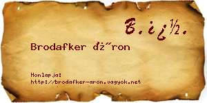 Brodafker Áron névjegykártya